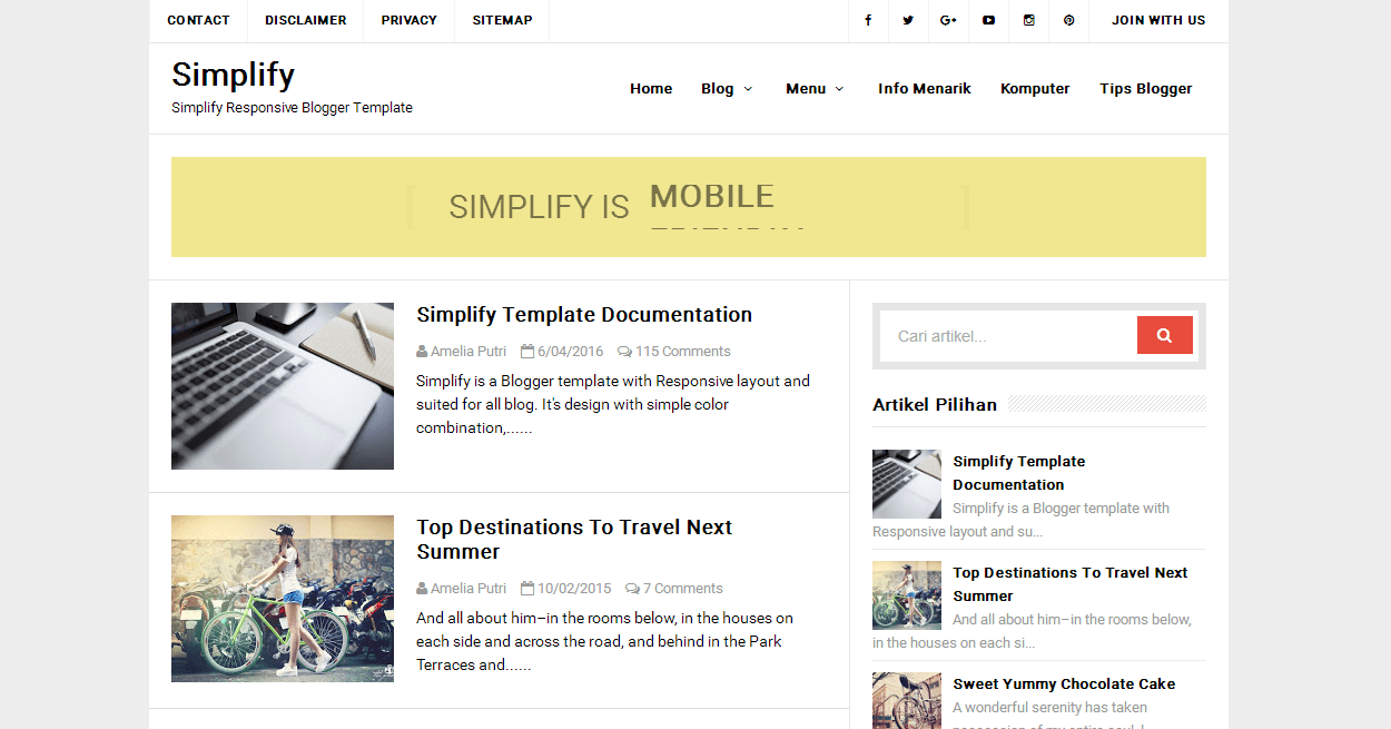 simplify blogger template