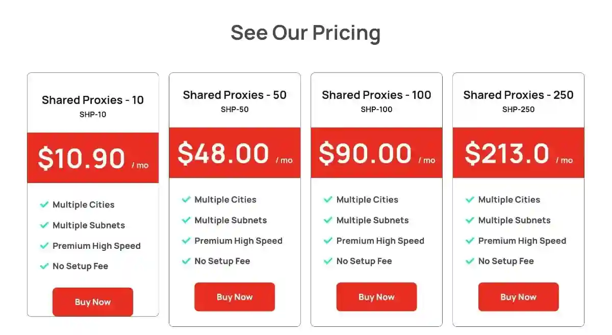 HighProxies pricing plans
