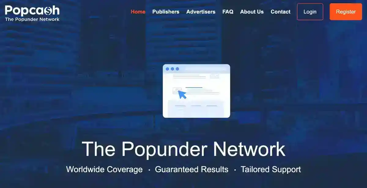 Popcash Ad Network Website