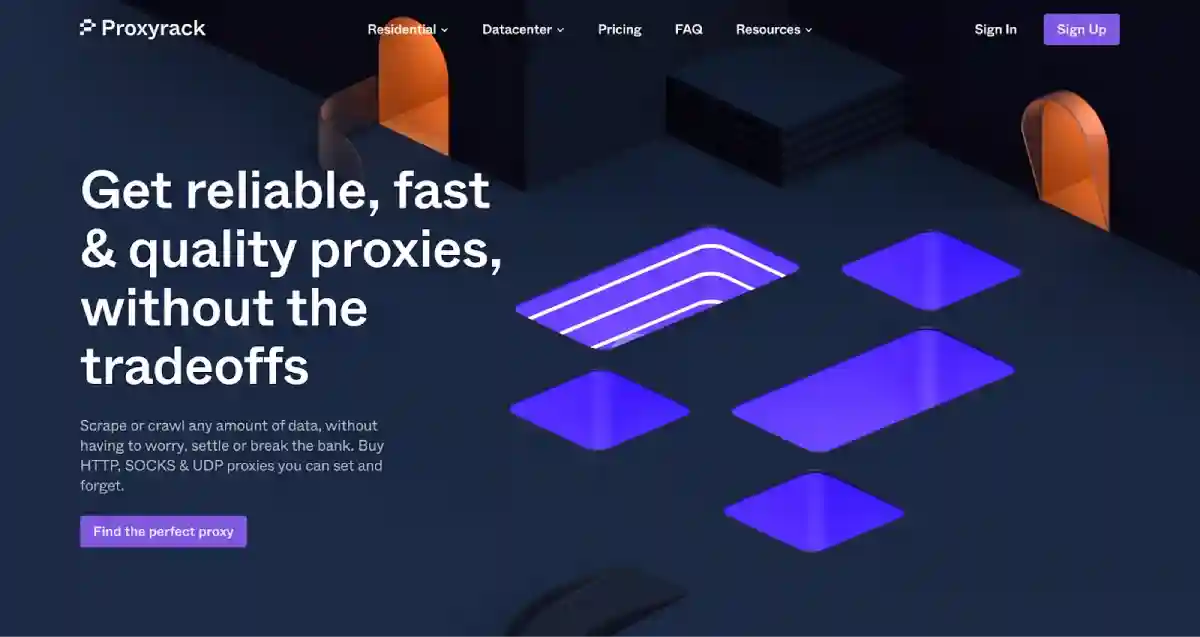 Proxyrack homepage