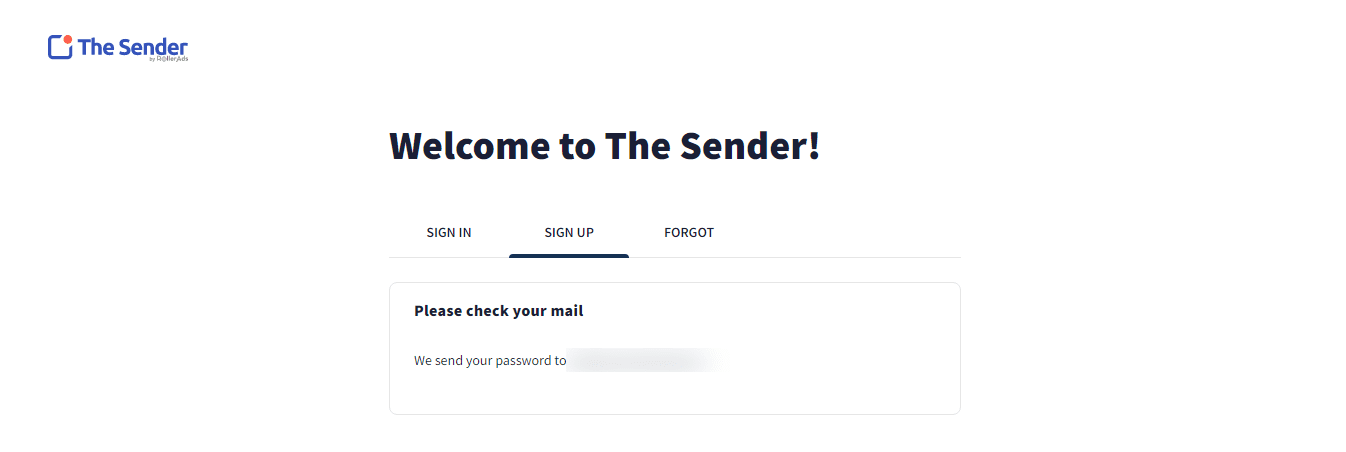 the sender send password step3