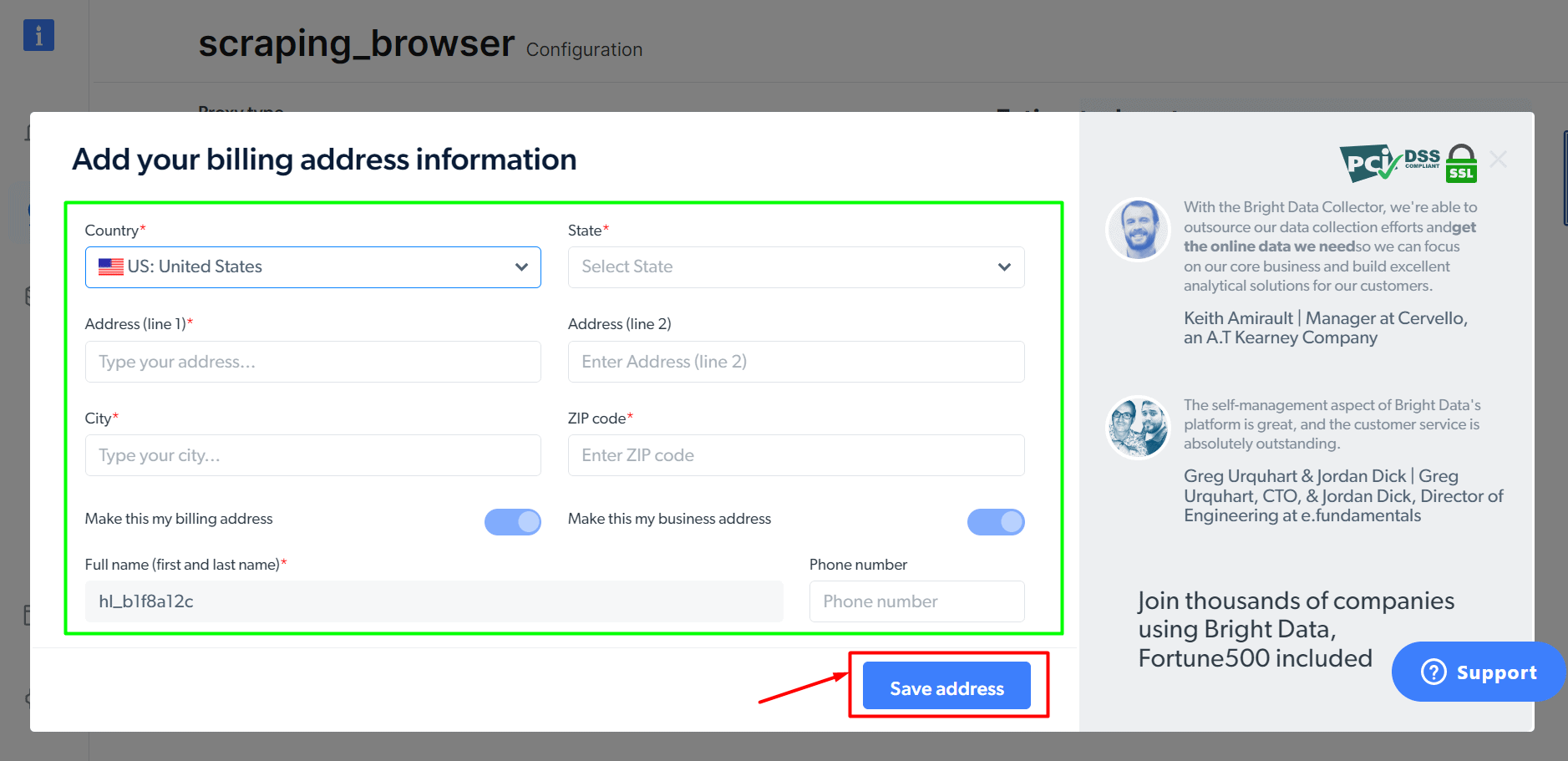 bright data browser signup step5