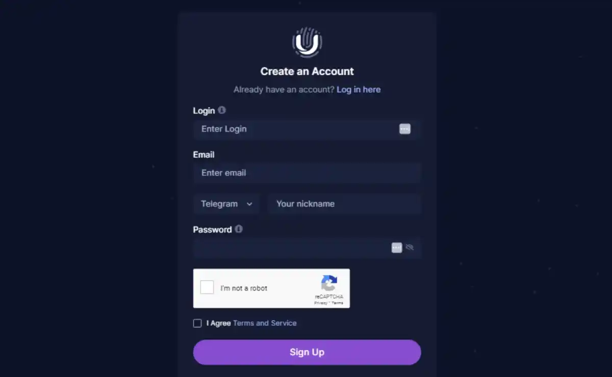 Create account on Undetectable io