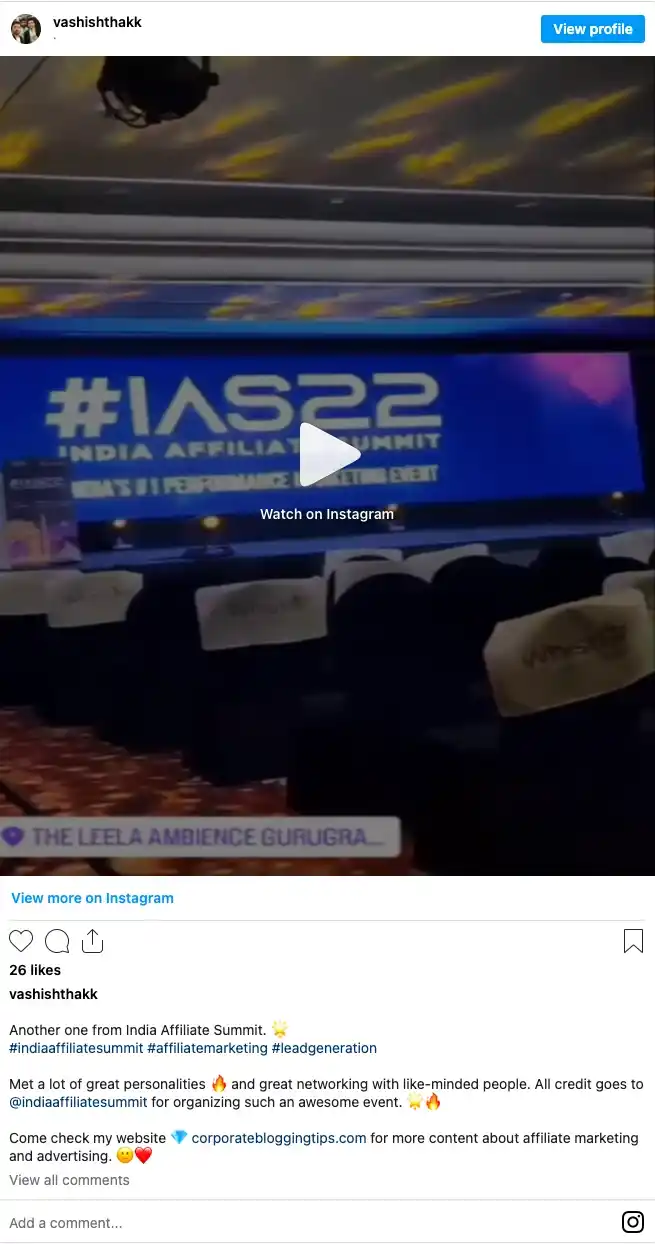 Instagram post IAS 2023