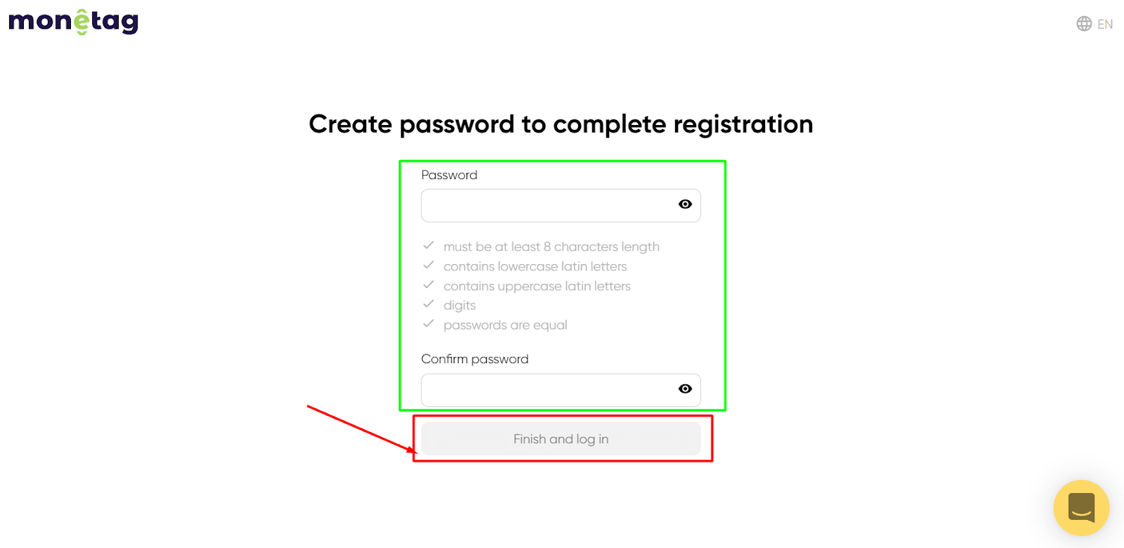 Monetag-Create-Password-for-Registration