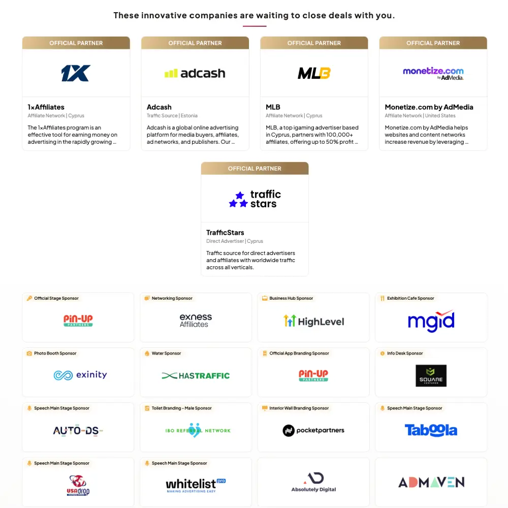 affiliate world dubai 2025 feature companies