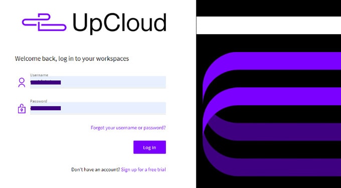 Upcloud review - login to start deploying a server