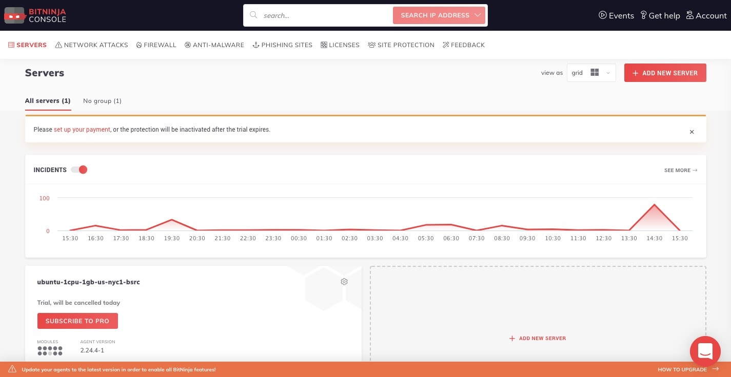 bitninja dashboard