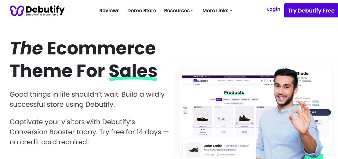 debutify- best shopify themes for large-inventory